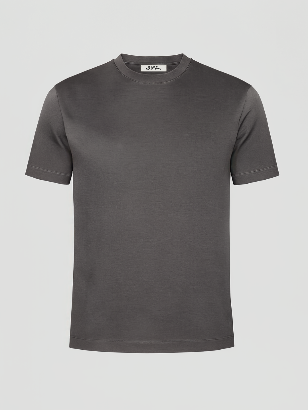 Grijs premium T-shirt flat lay, stofgewicht gids